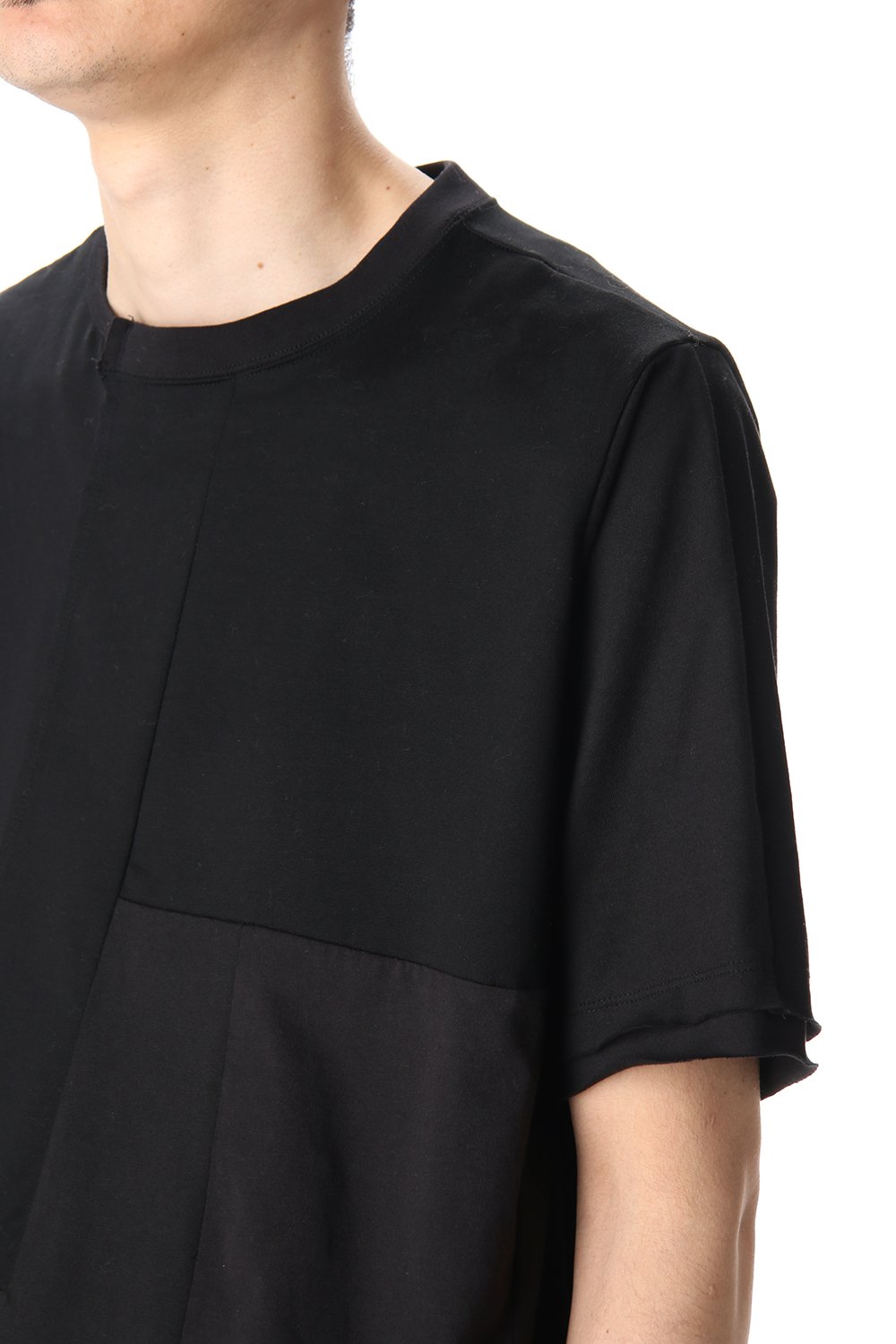 Patchwork Back Seamed T-Shirts Black