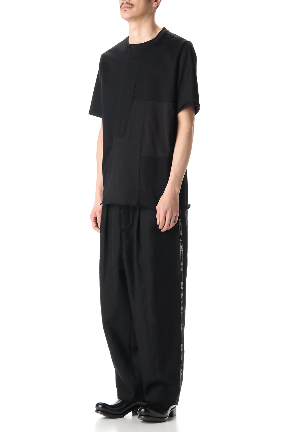 Patchwork Back Seamed T-Shirts Black