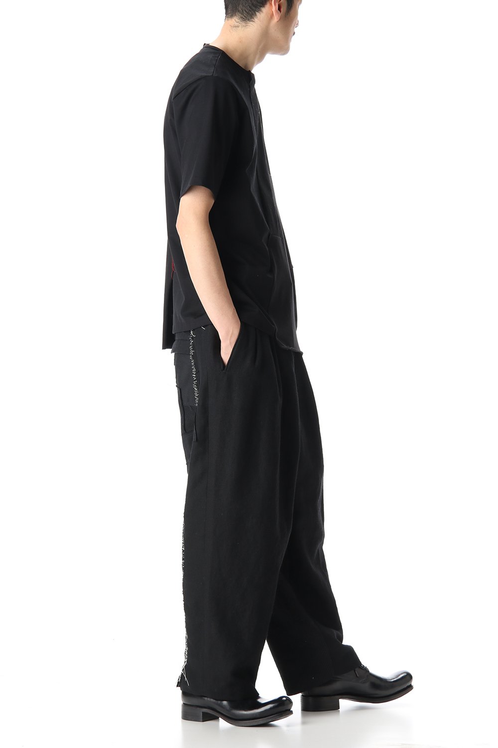 Patchwork Back Seamed T-Shirts Black