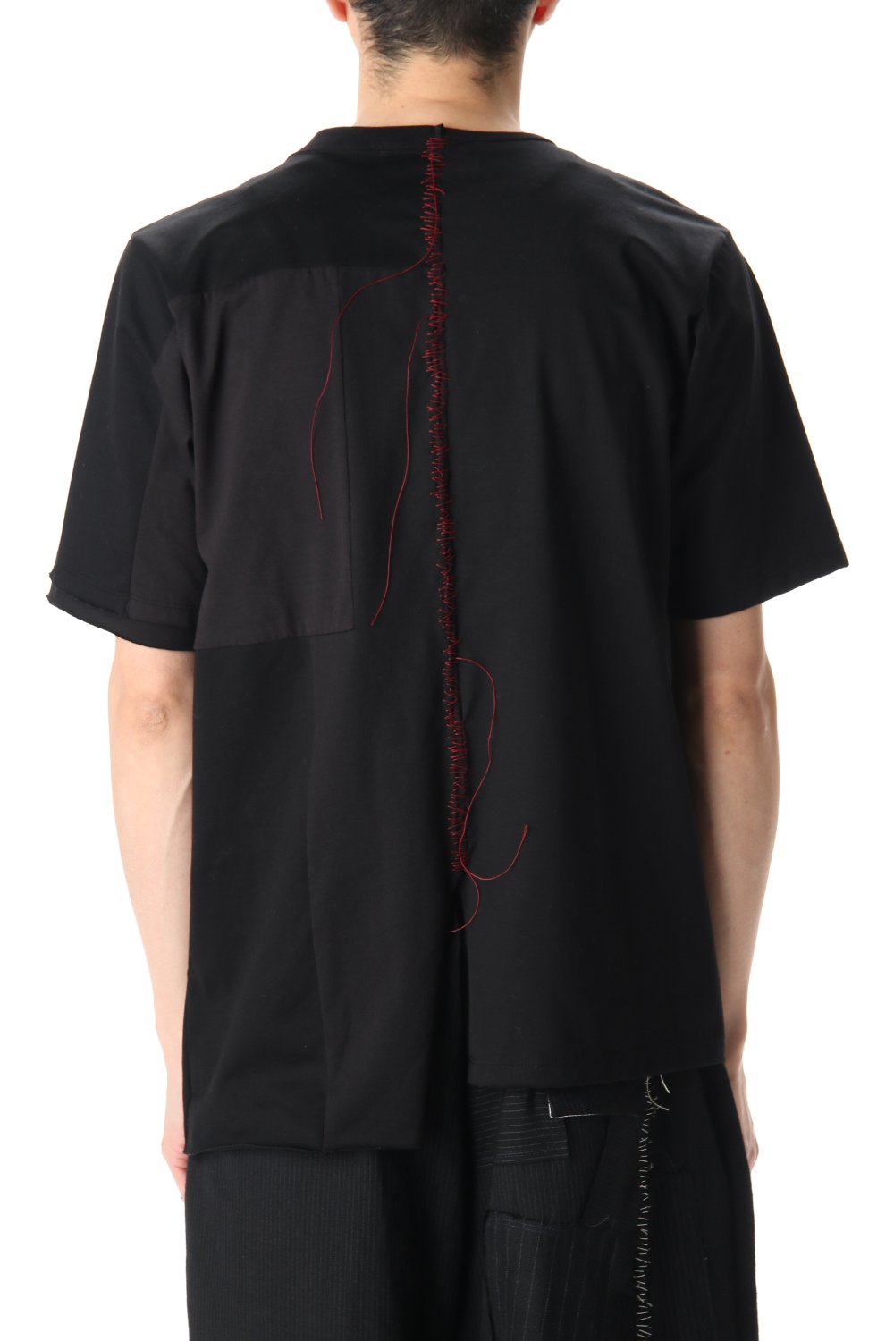 Patchwork Back Seamed T-Shirts Black