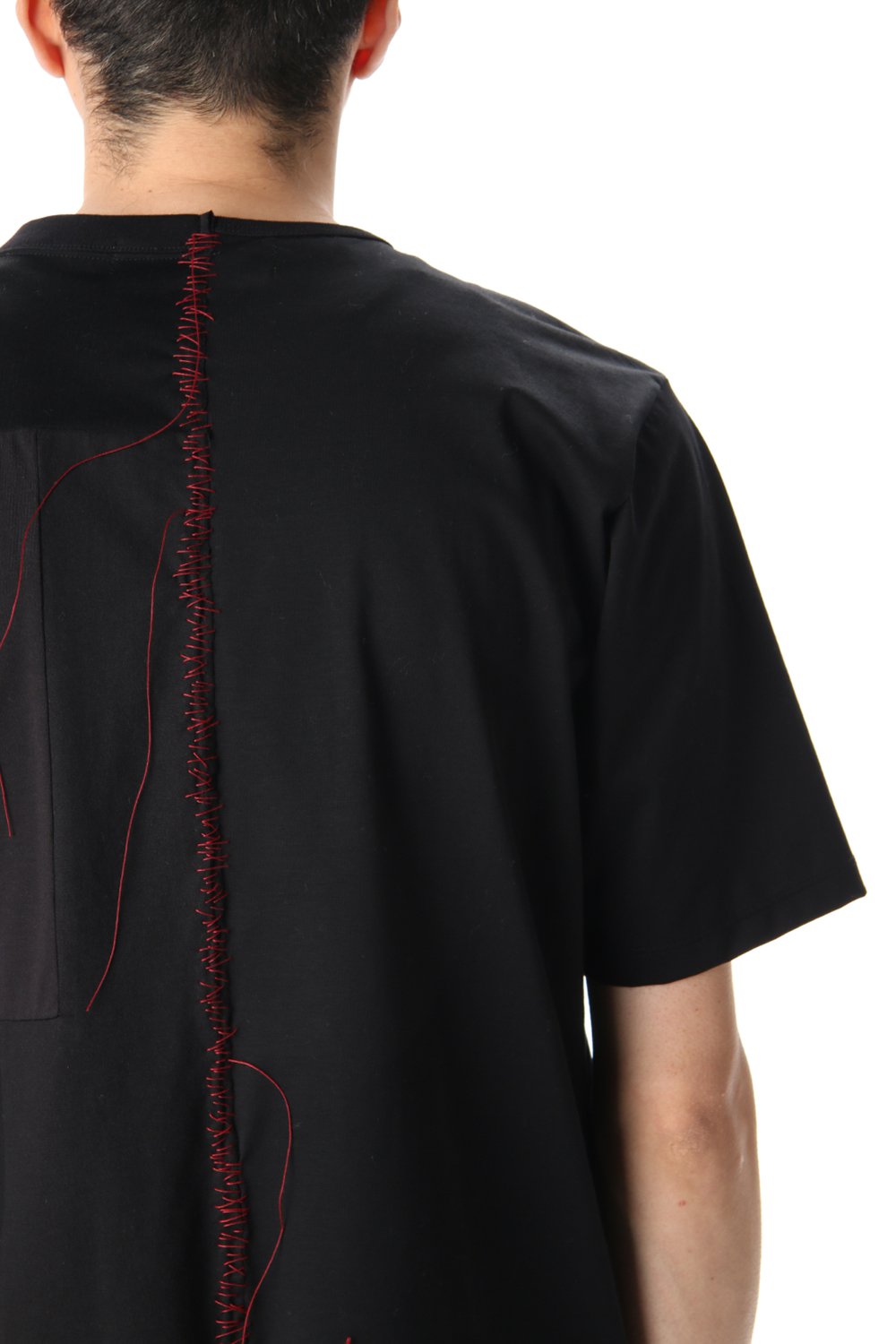 Patchwork Back Seamed T-Shirts Black