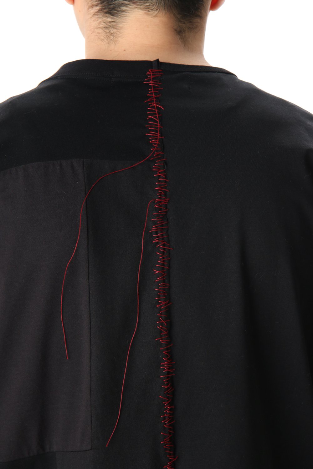 Patchwork Back Seamed T-Shirts Black