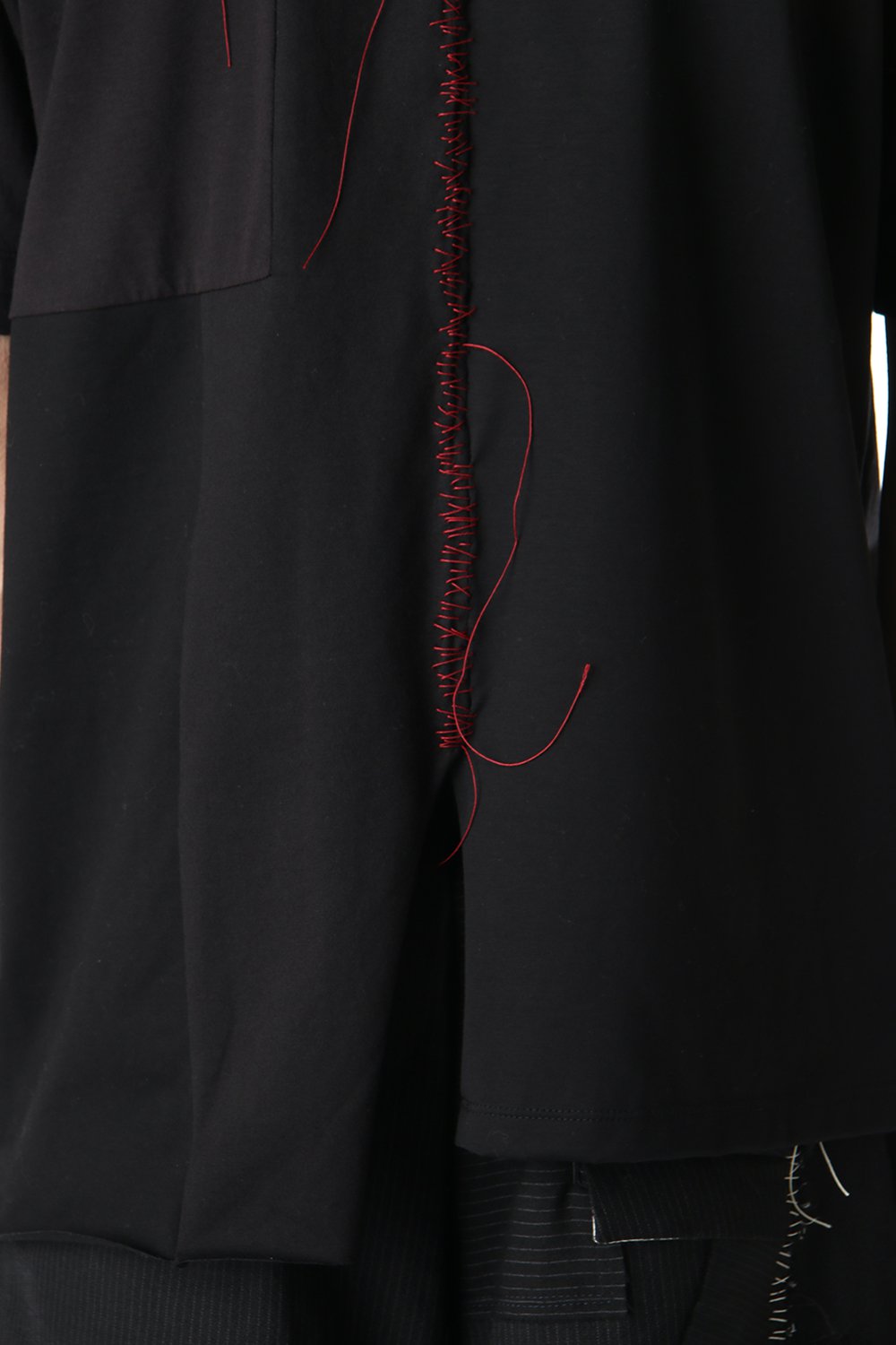 Patchwork Back Seamed T-Shirts Black