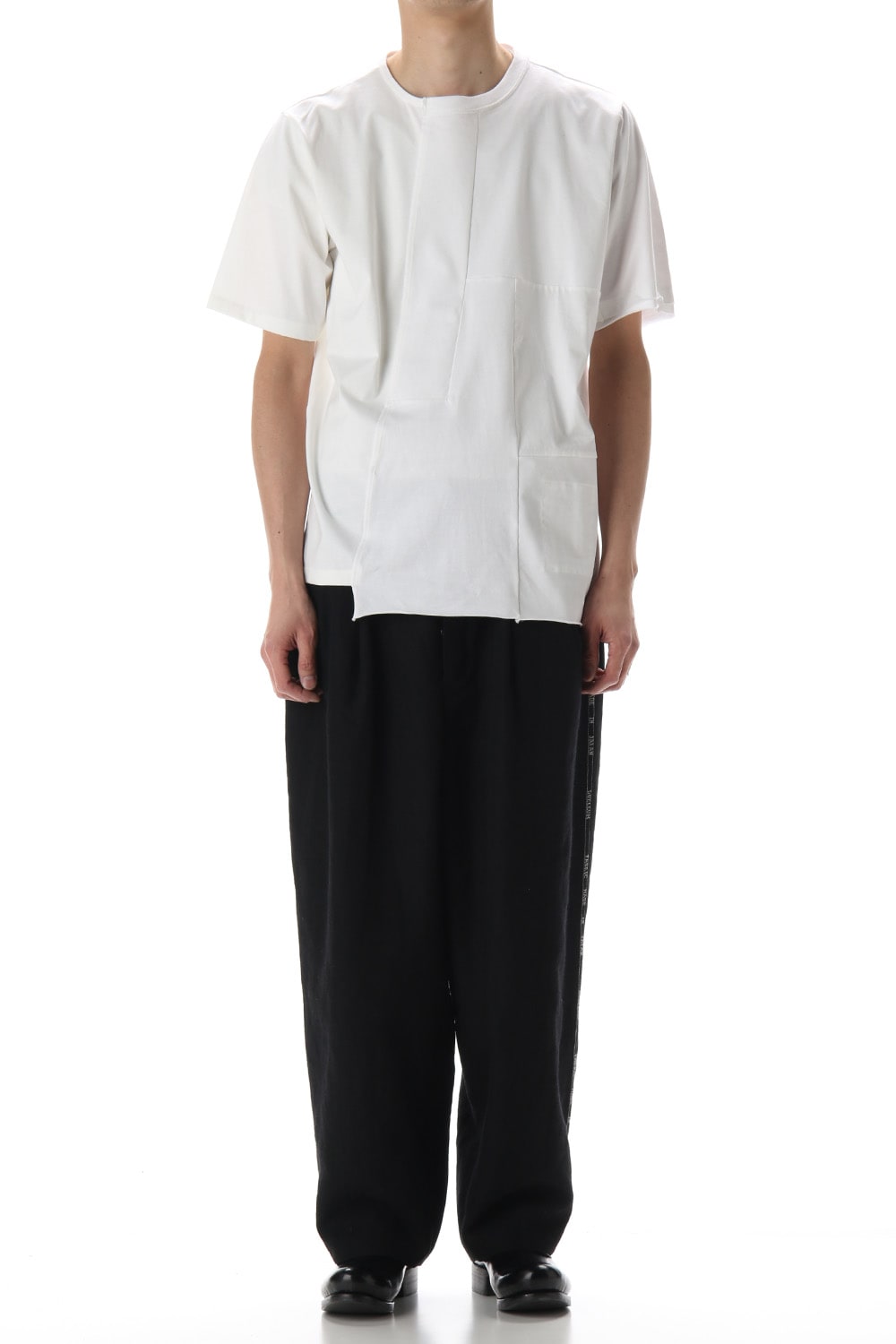 Patchwork Back Seamed T-Shirts White