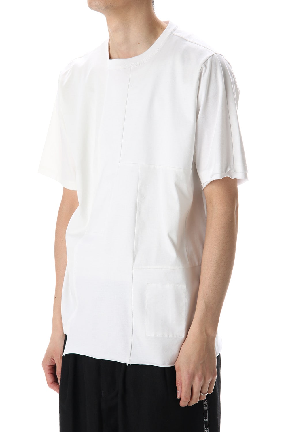 Patchwork Back Seamed T-Shirts White