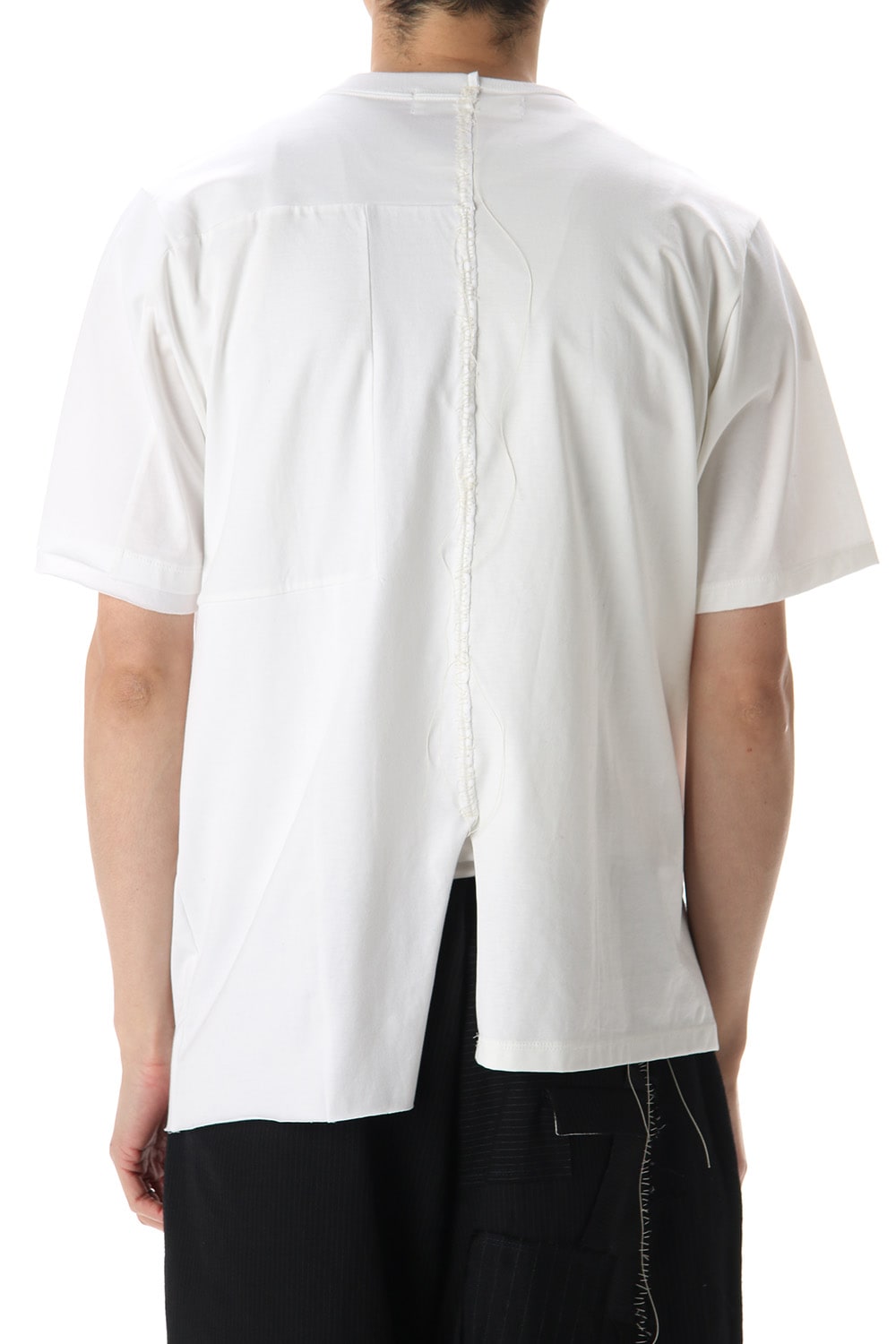 Patchwork Back Seamed T-Shirts White
