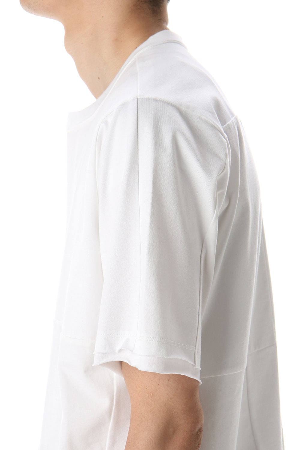 Patchwork Back Seamed T-Shirts White