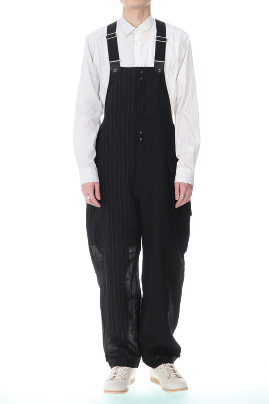 Stripe Paneled Overall