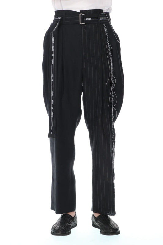 Stripe Paneled Belt Pants