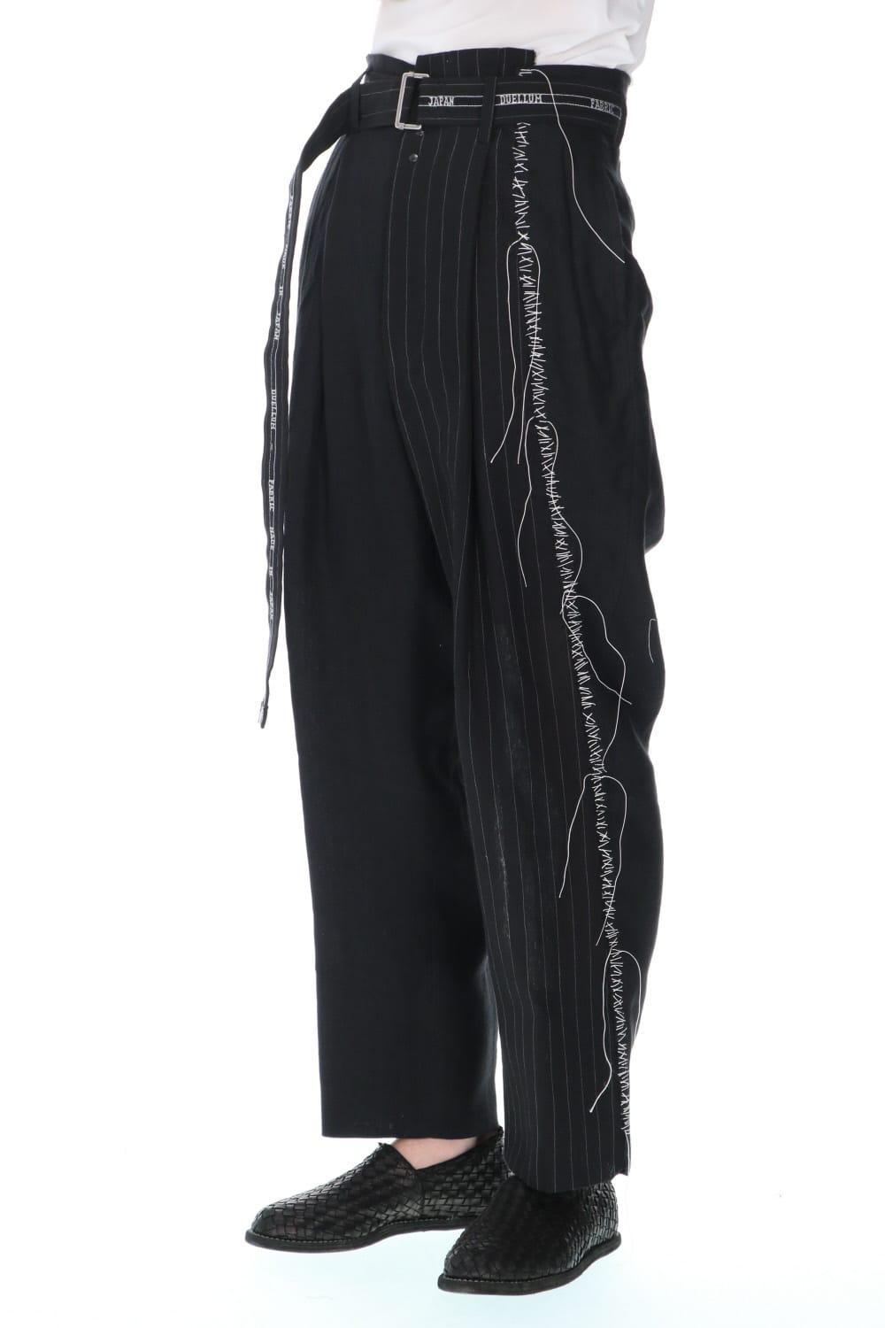 Stripe Paneled Belt Pants