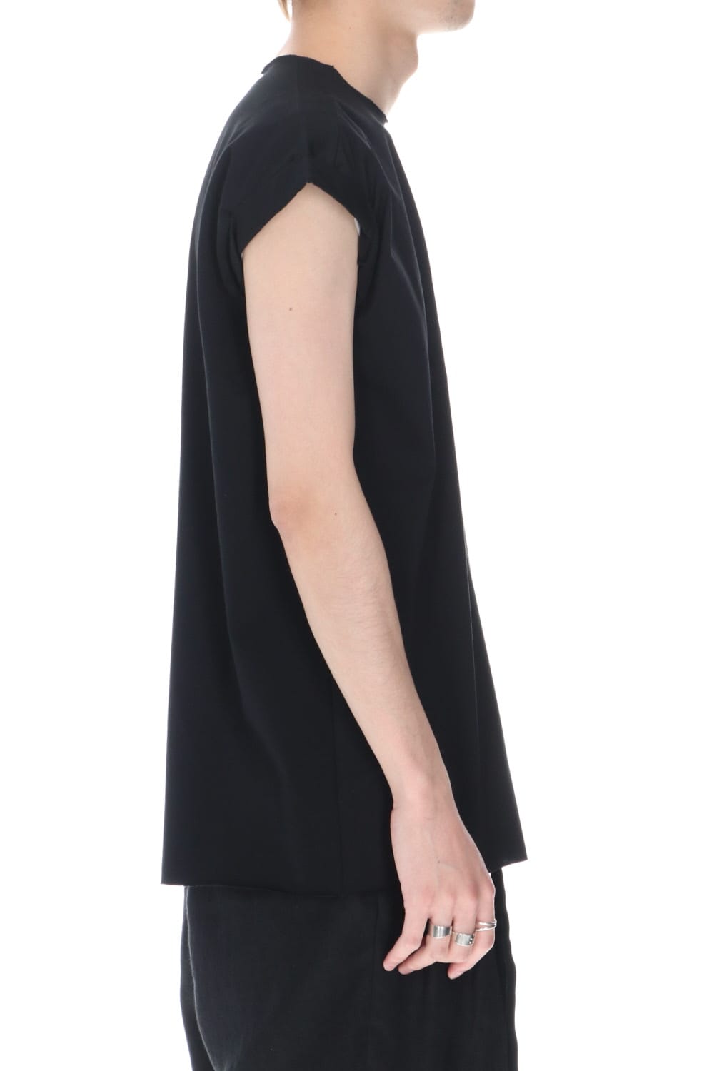 Embroidery French Sleeve T-shirts Black