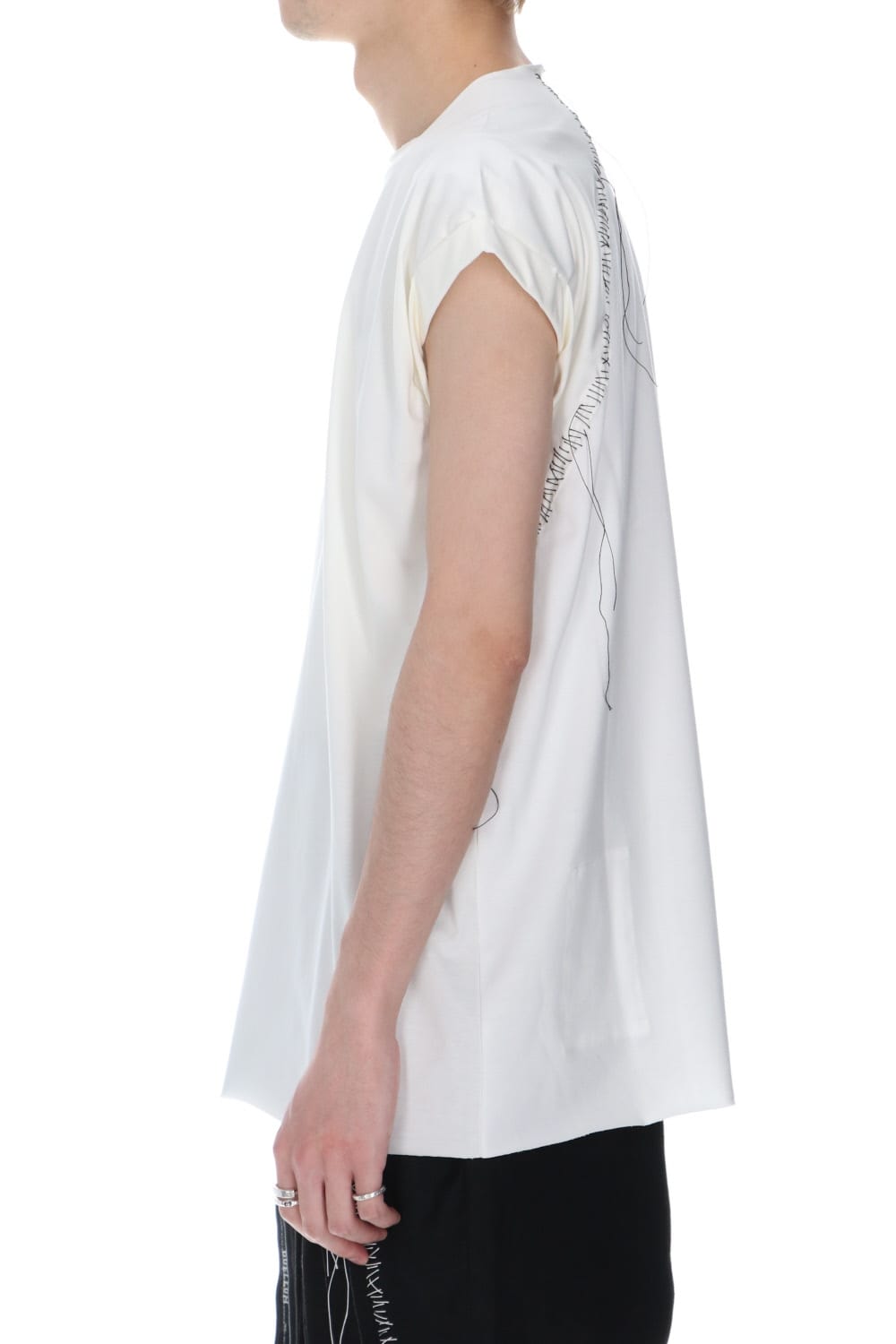 エンブロイダリー フレンチスリーブ T-シャツ ホワイト