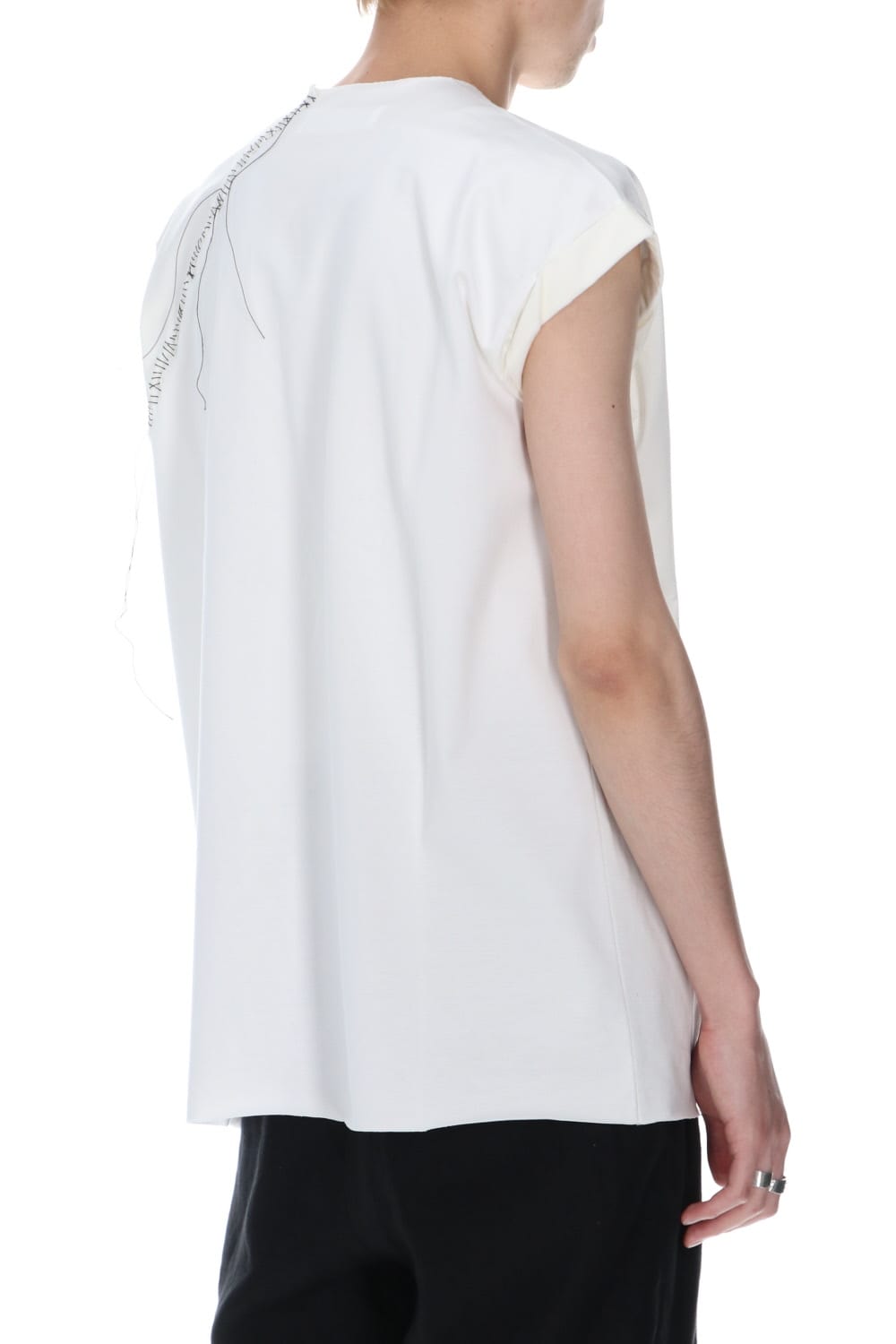 エンブロイダリー フレンチスリーブ T-シャツ ホワイト