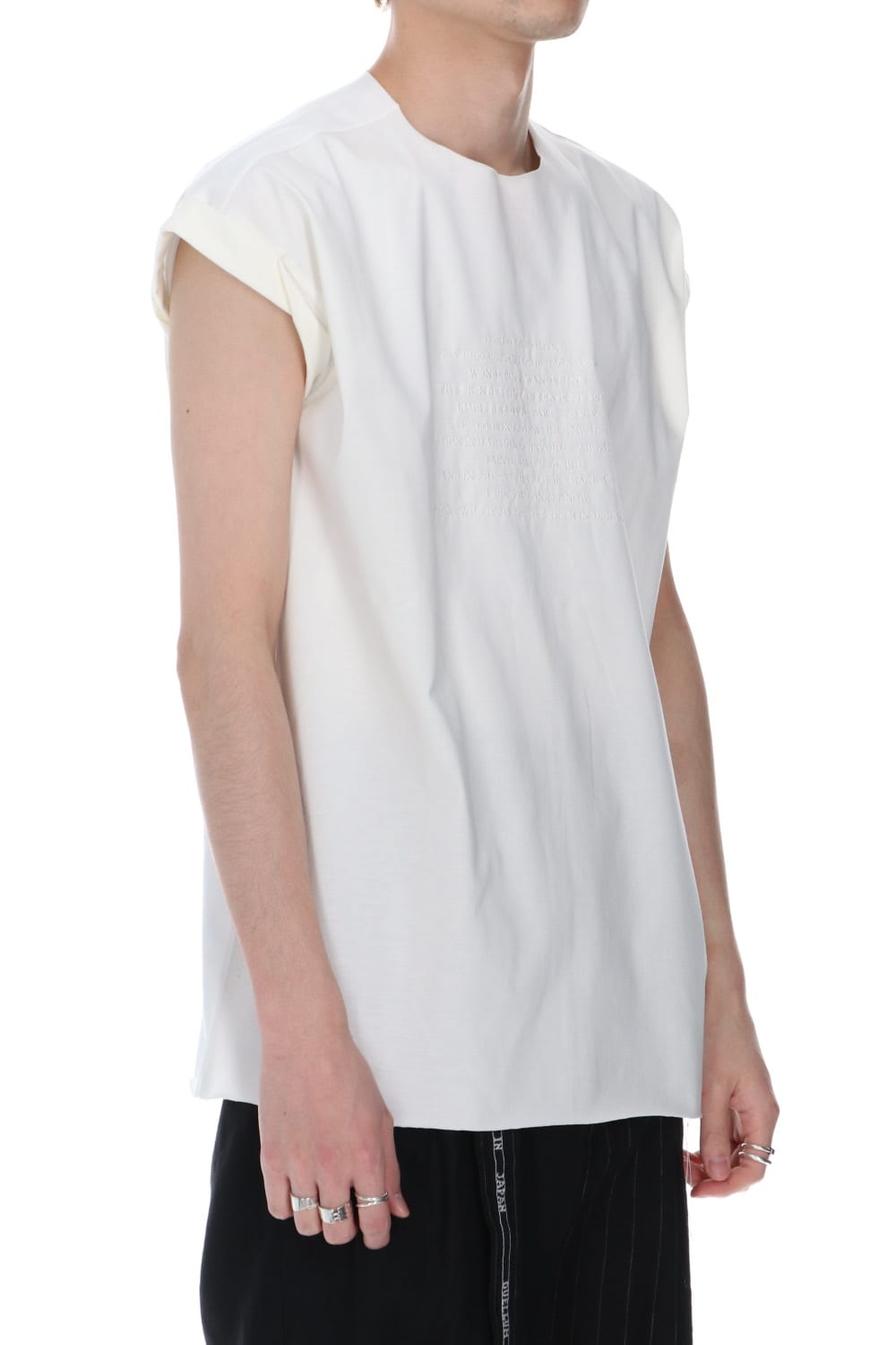 エンブロイダリー フレンチスリーブ T-シャツ ホワイト