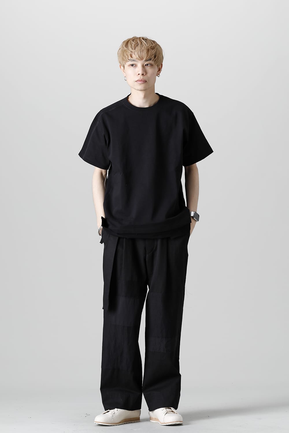 Pants Black / White Stitch