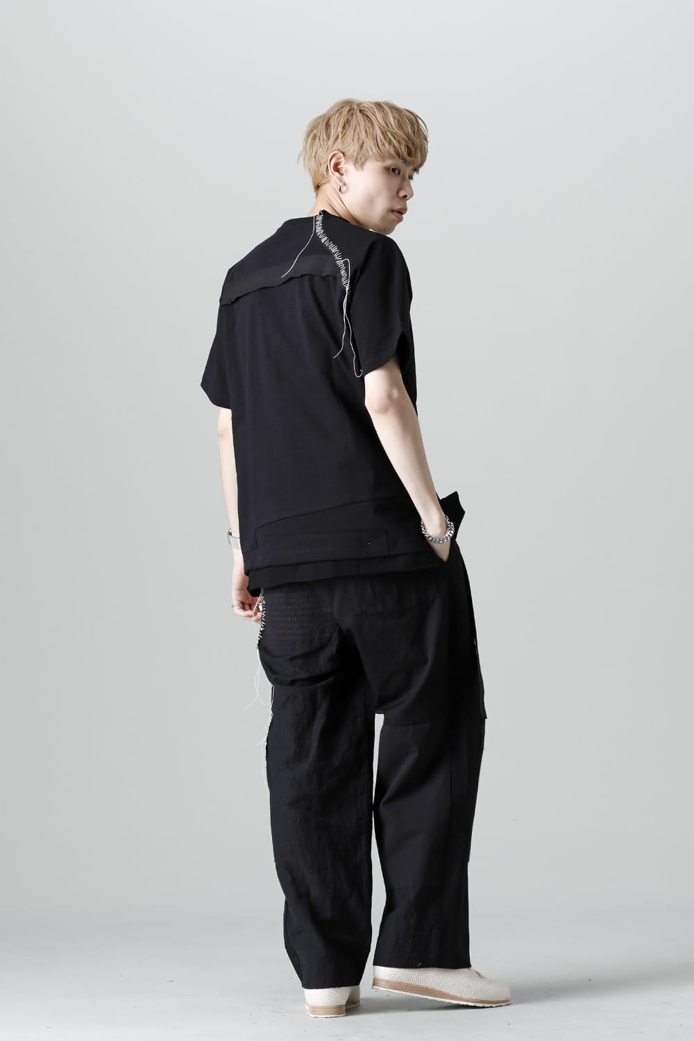 Pants Black / White Stitch