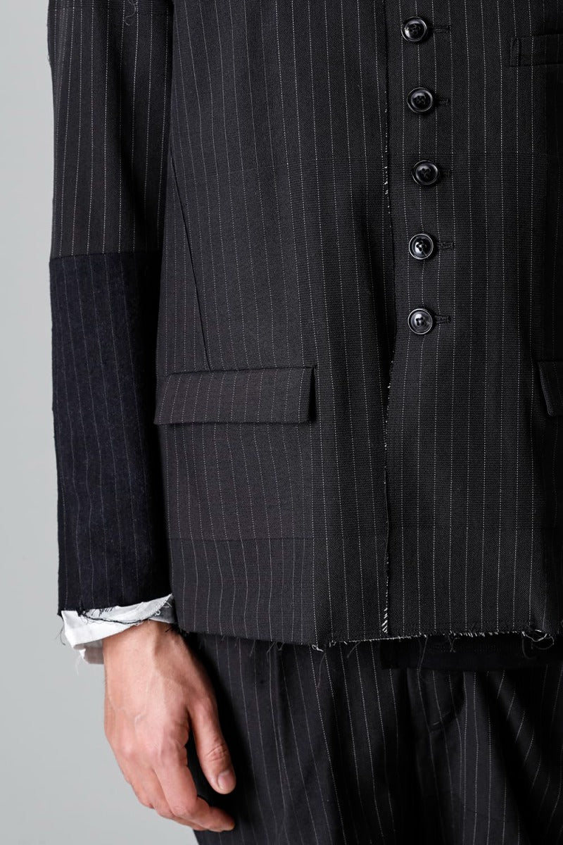 Patched Bandcollar Jacket