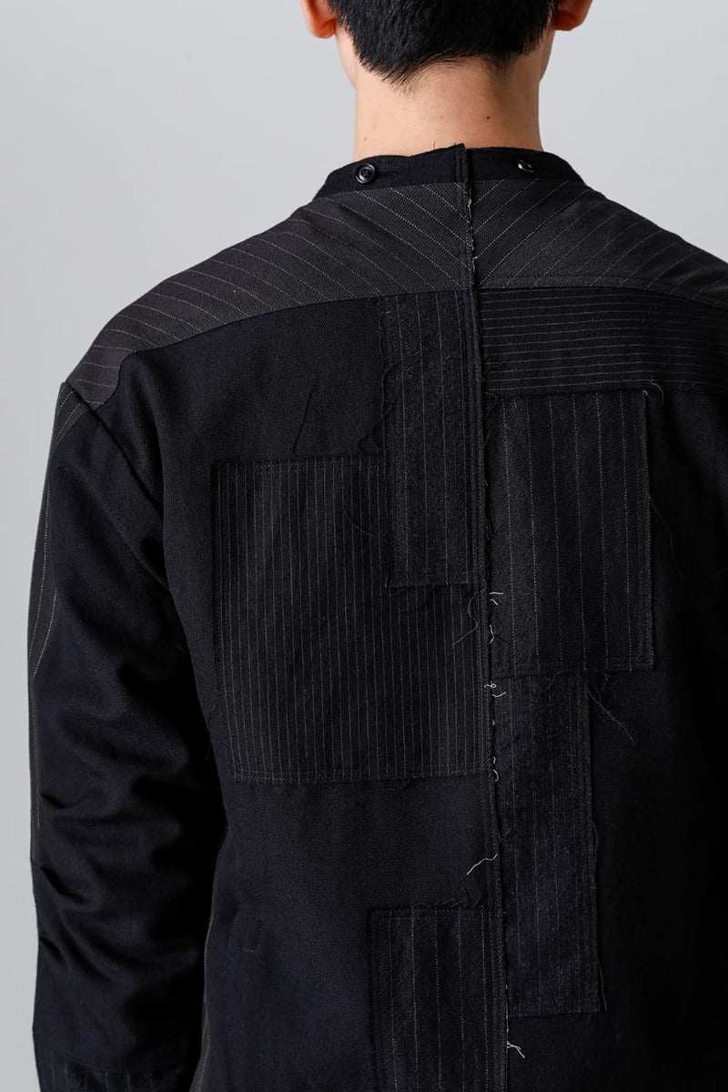 Patched Bandcollar Jacket
