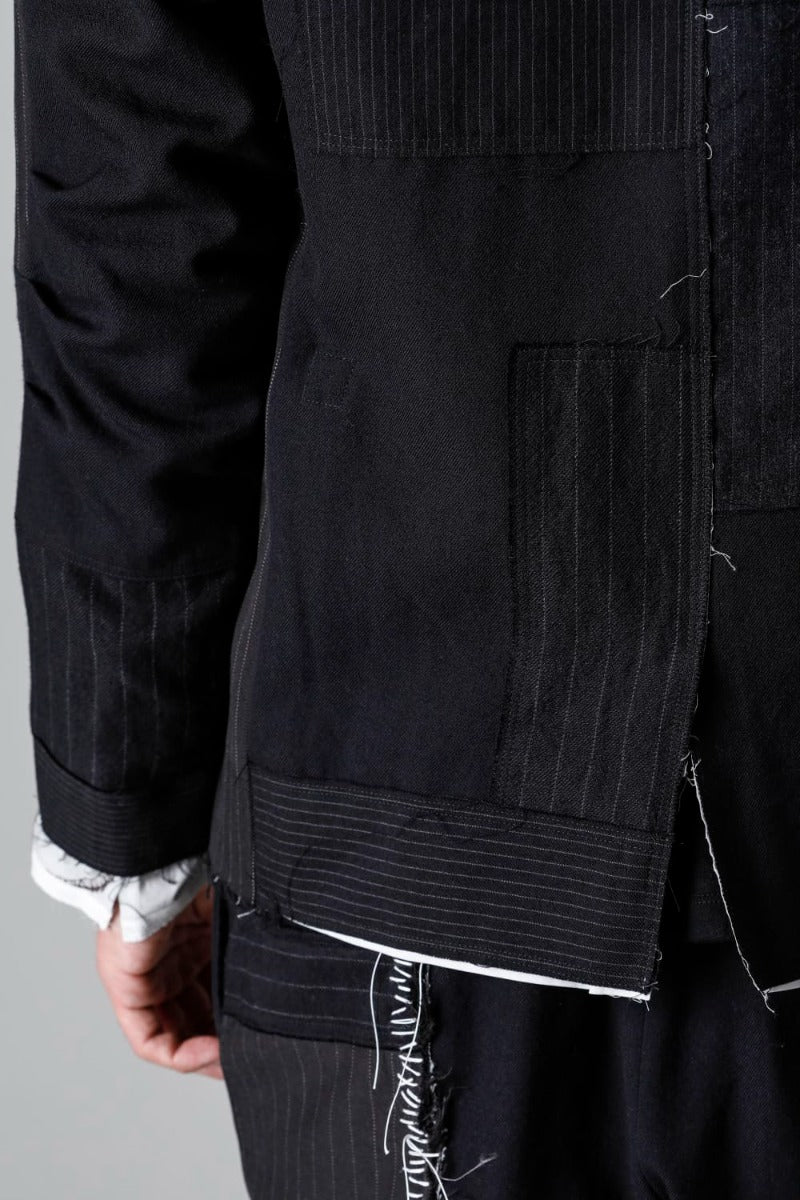 Patched Bandcollar Jacket