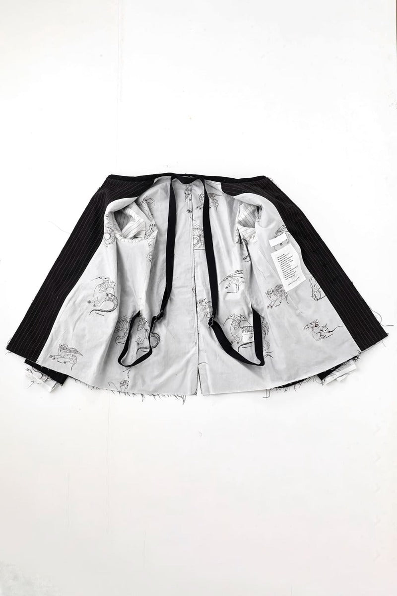 Patched Bandcollar Jacket