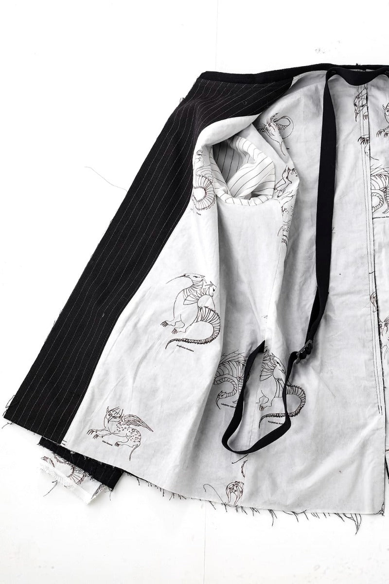 Patched Bandcollar Jacket