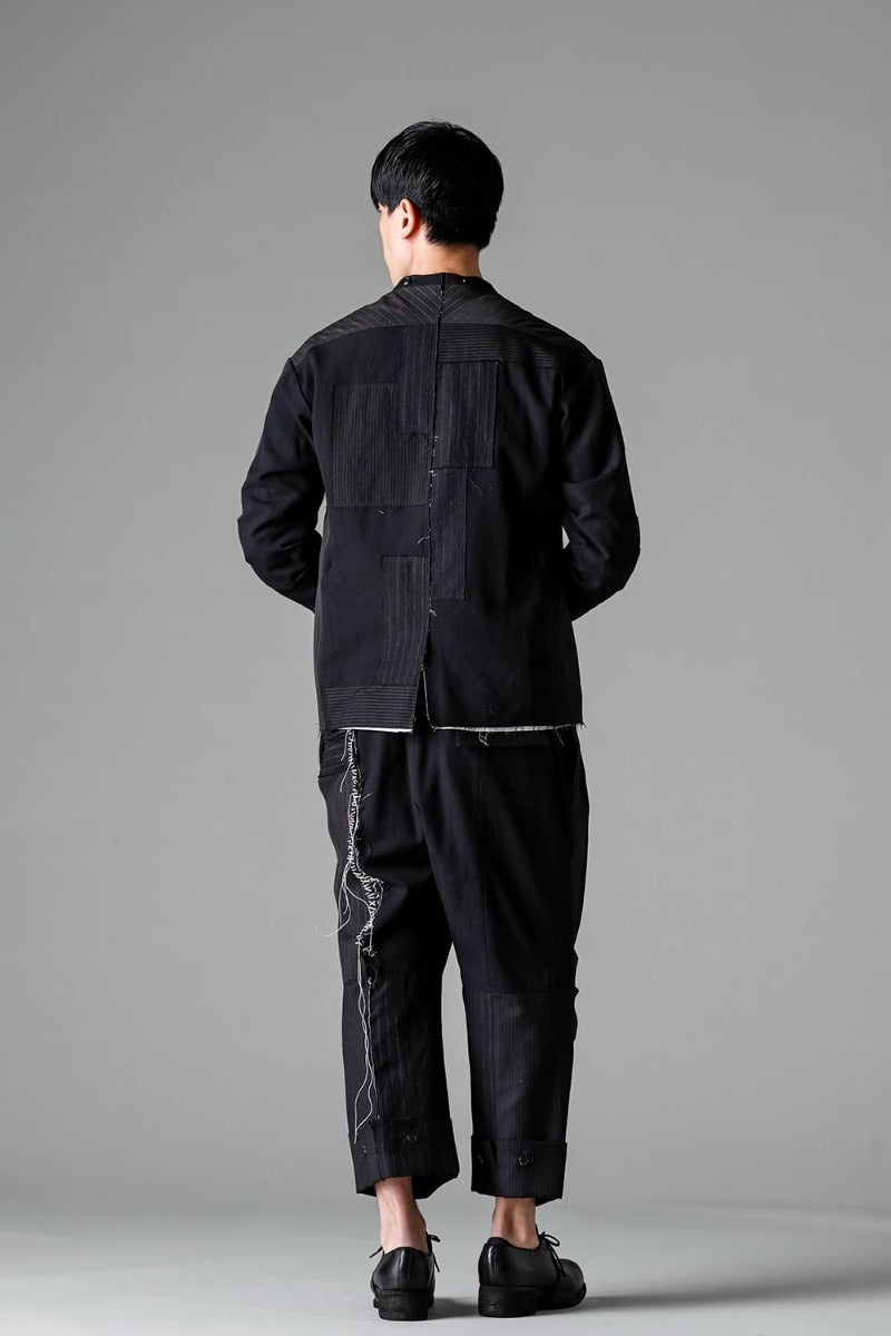 Patched Bandcollar Jacket