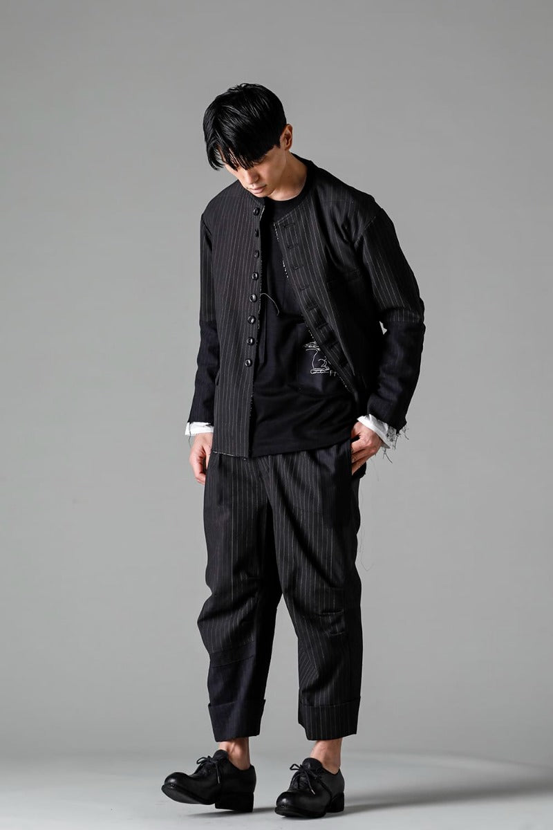 Patched Bandcollar Jacket