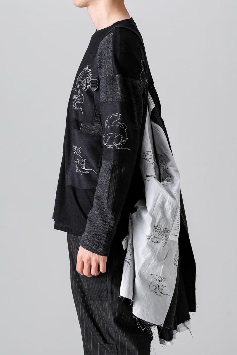 Patched Bandcollar Jacket