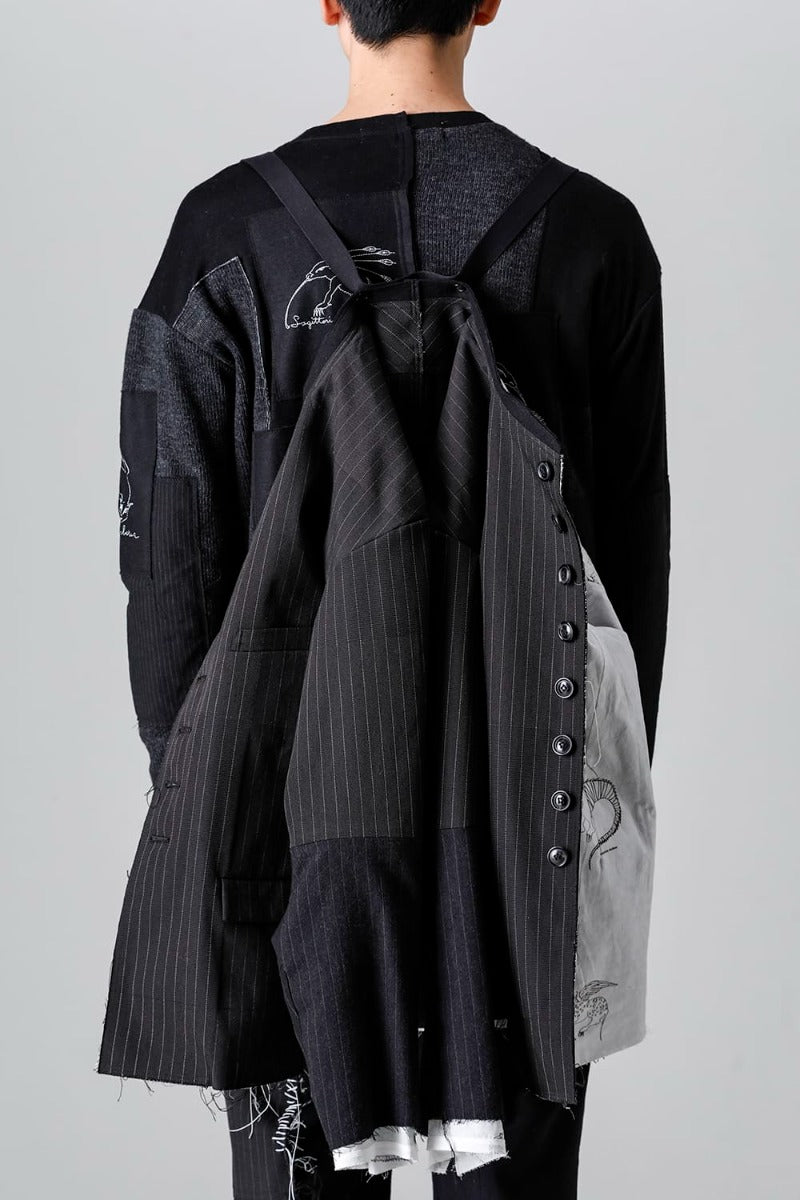 Patched Bandcollar Jacket