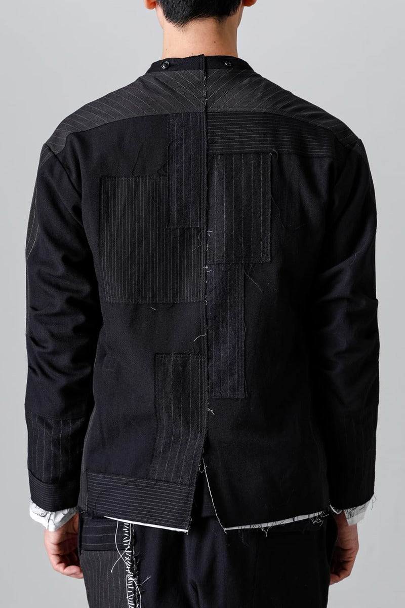 Patched Bandcollar Jacket