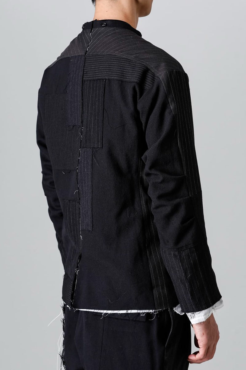 Patched Bandcollar Jacket