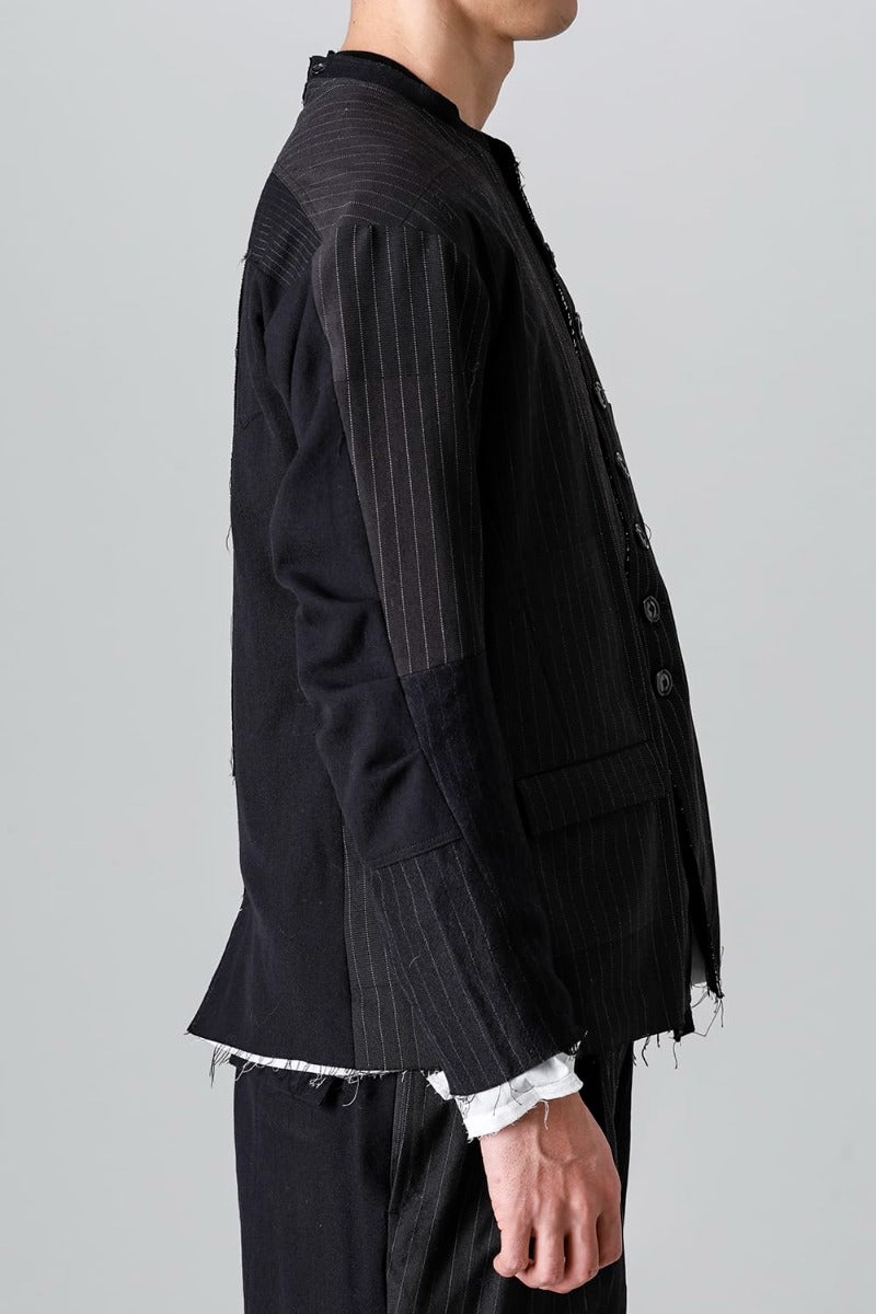 Patched Bandcollar Jacket