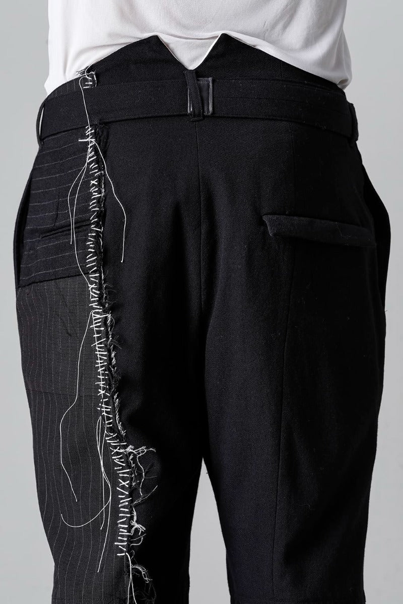 Patched Wide Cropped Trousers