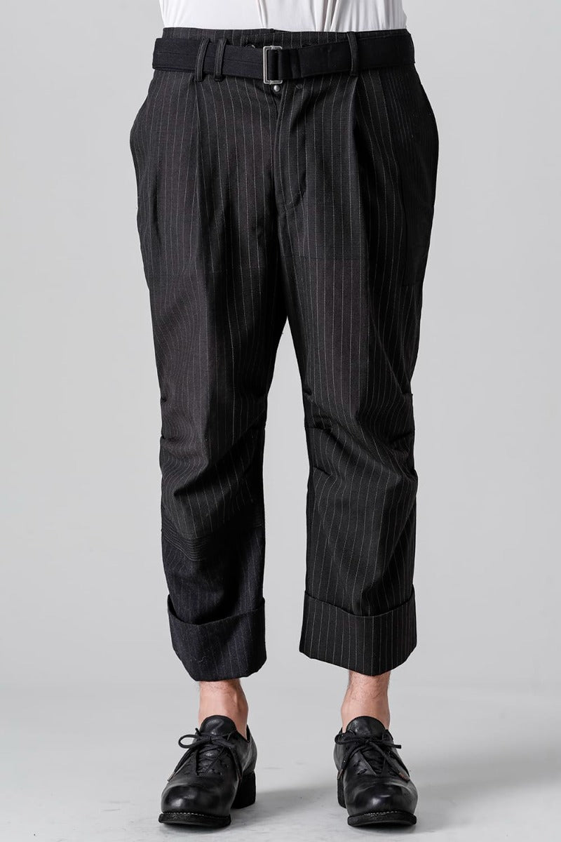 Patched Wide Cropped Trousers