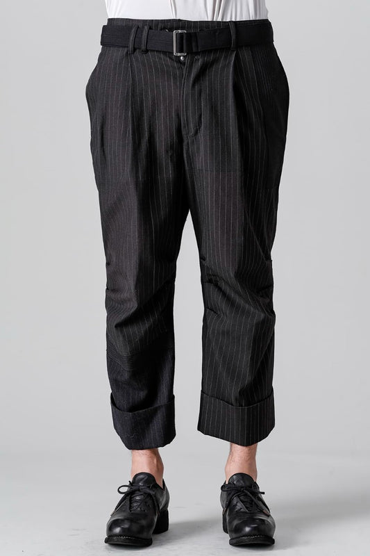 Patched Wide Cropped Trousers