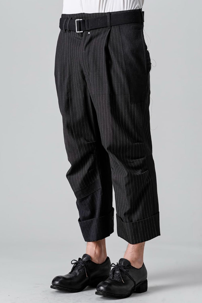 Patched Wide Cropped Trousers