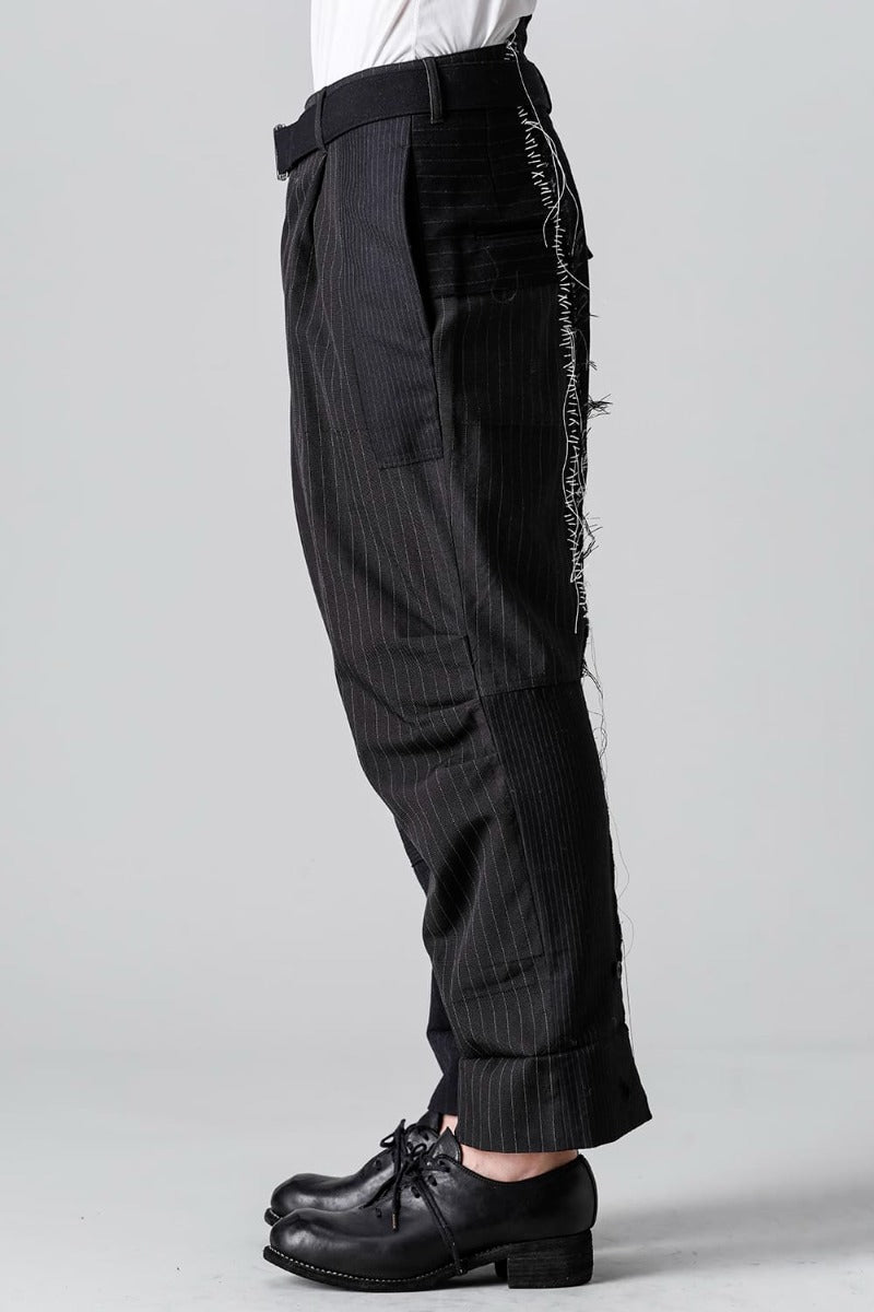 Patched Wide Cropped Trousers