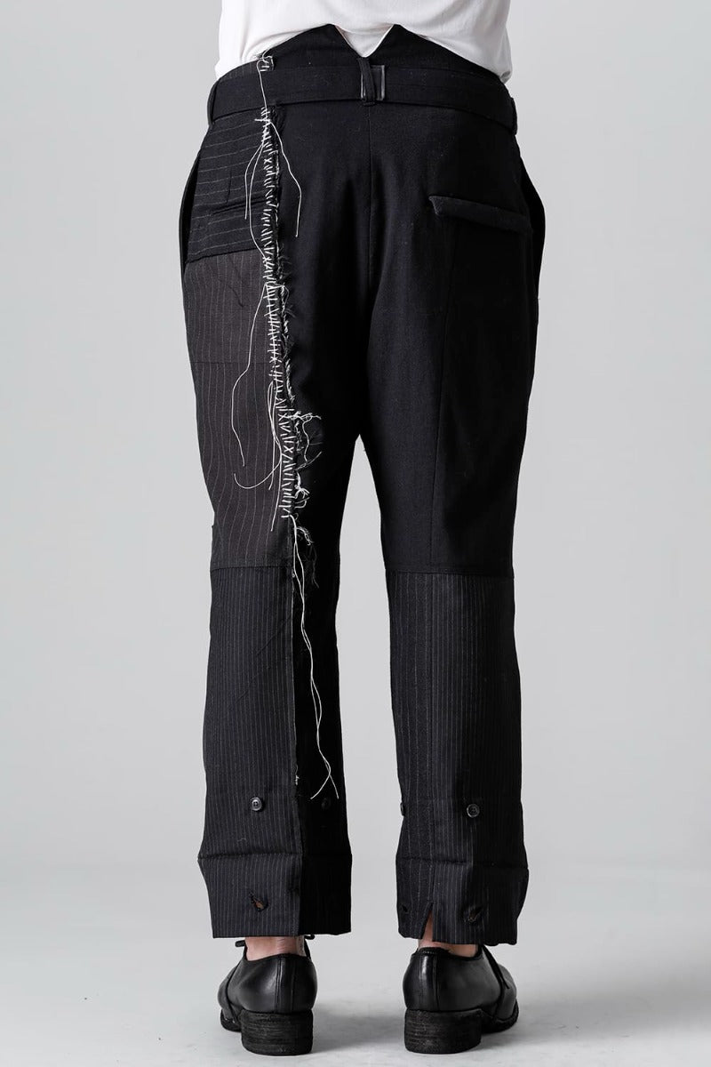 Patched Wide Cropped Trousers