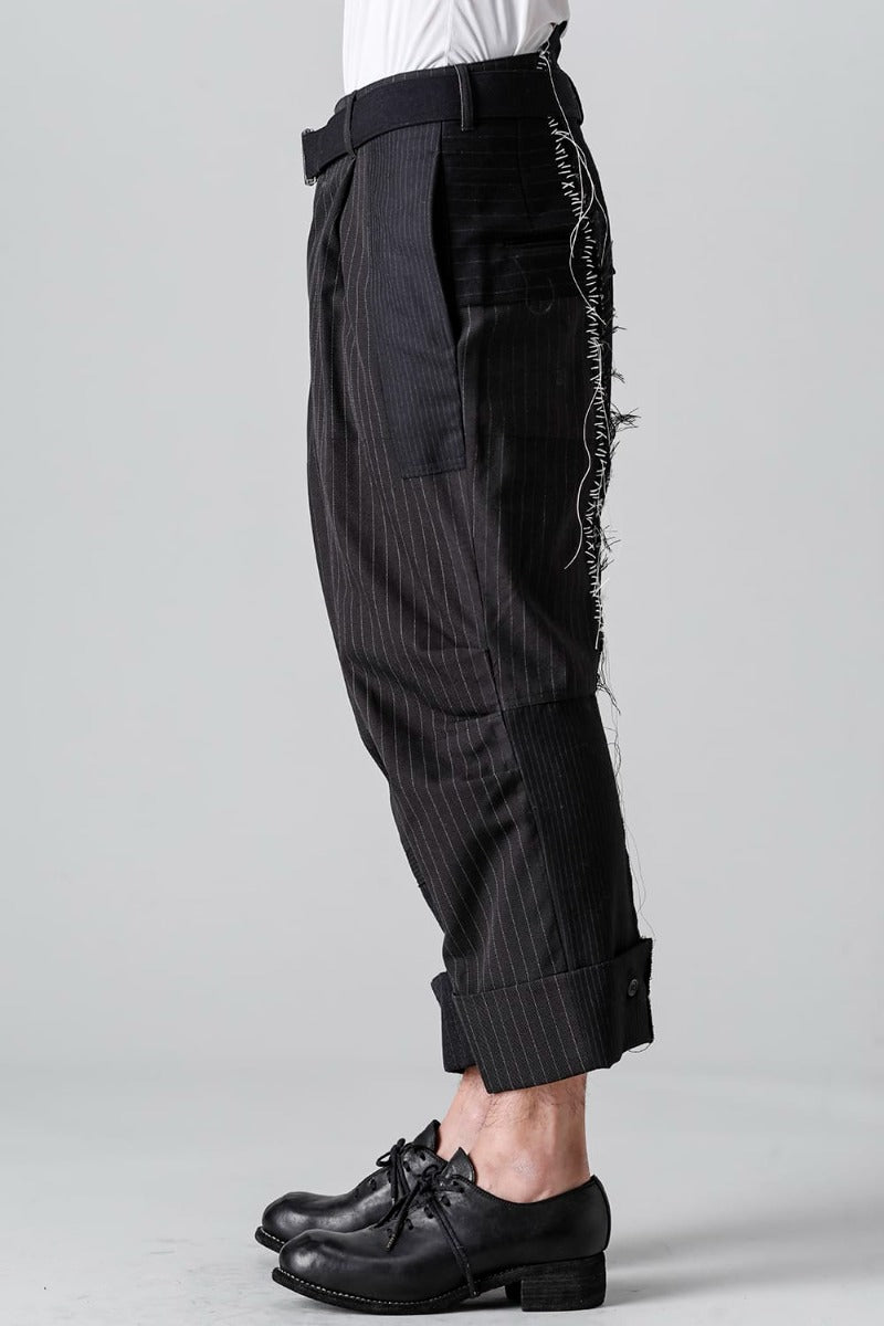 Patched Wide Cropped Trousers