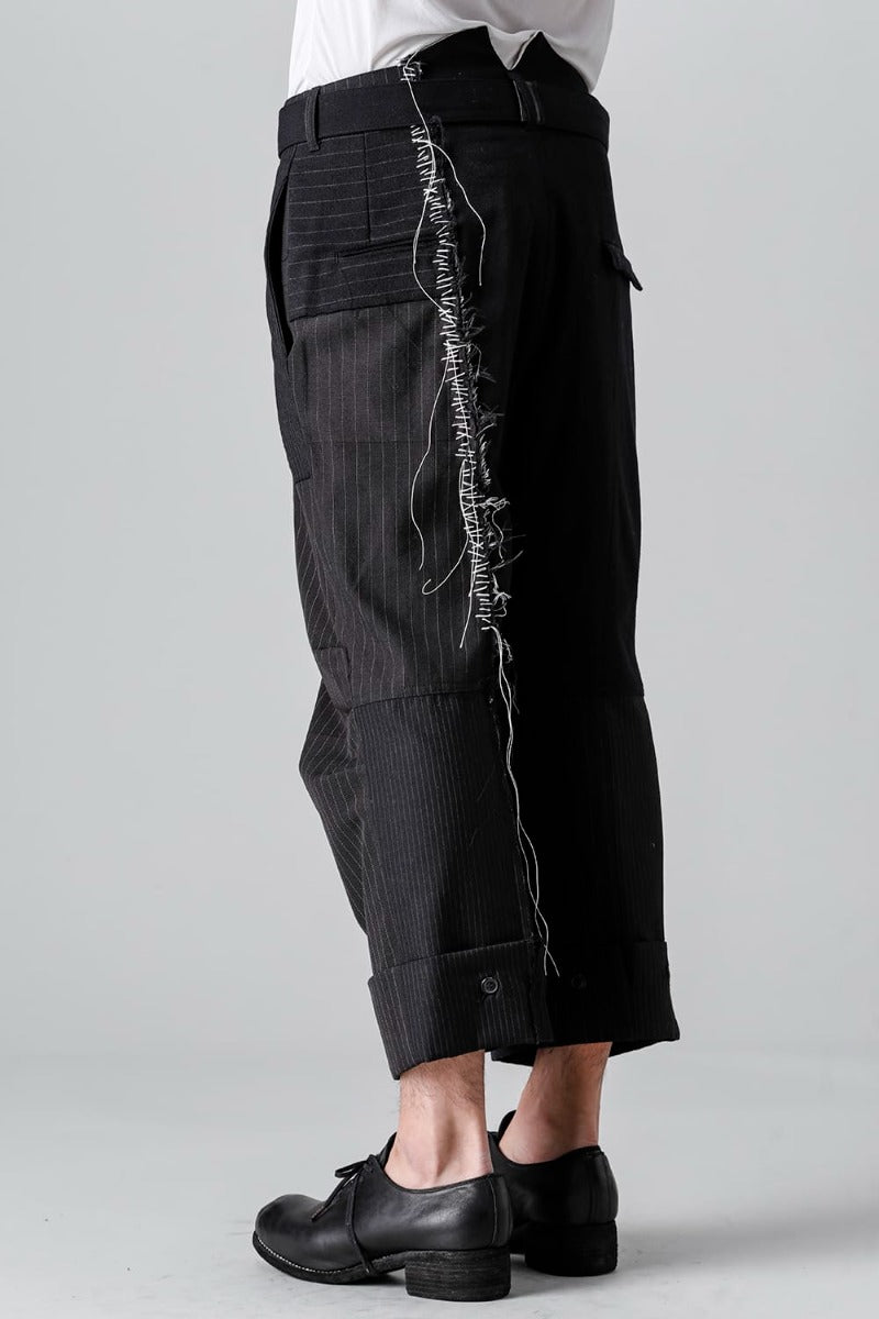 Patched Wide Cropped Trousers