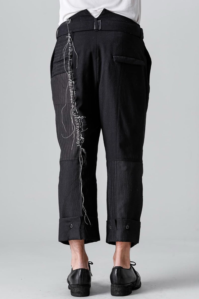 Patched Wide Cropped Trousers