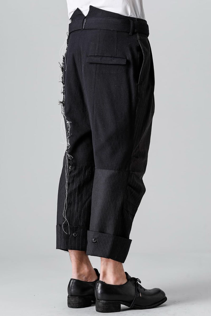 Patched Wide Cropped Trousers