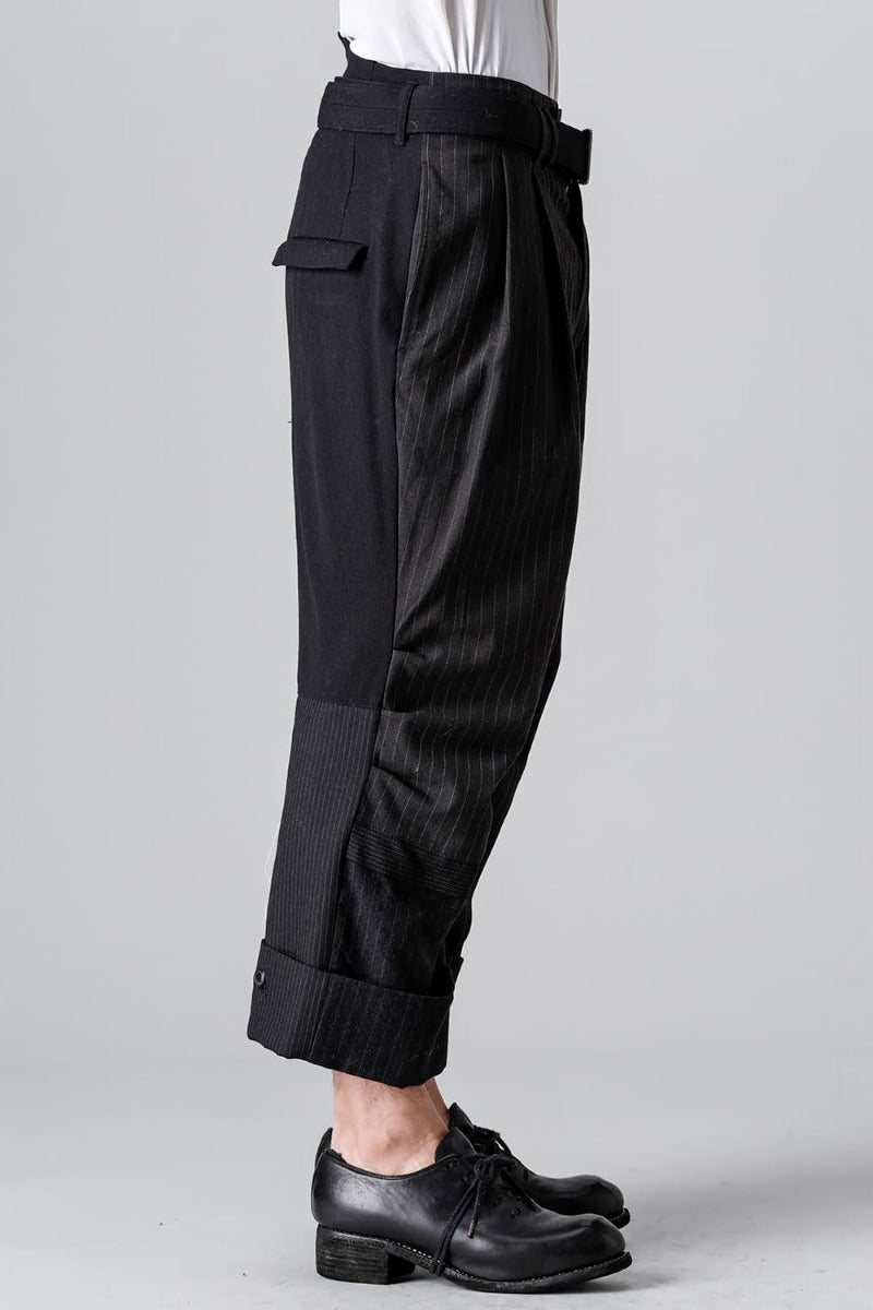Patched Wide Cropped Trousers