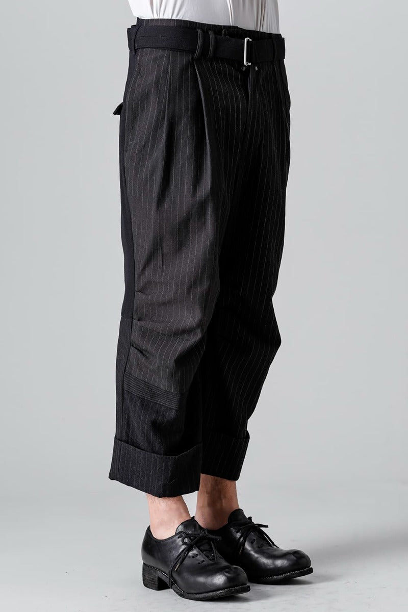 Patched Wide Cropped Trousers
