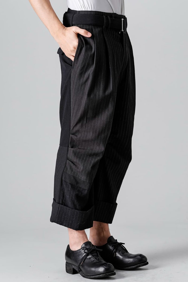 Patched Wide Cropped Trousers