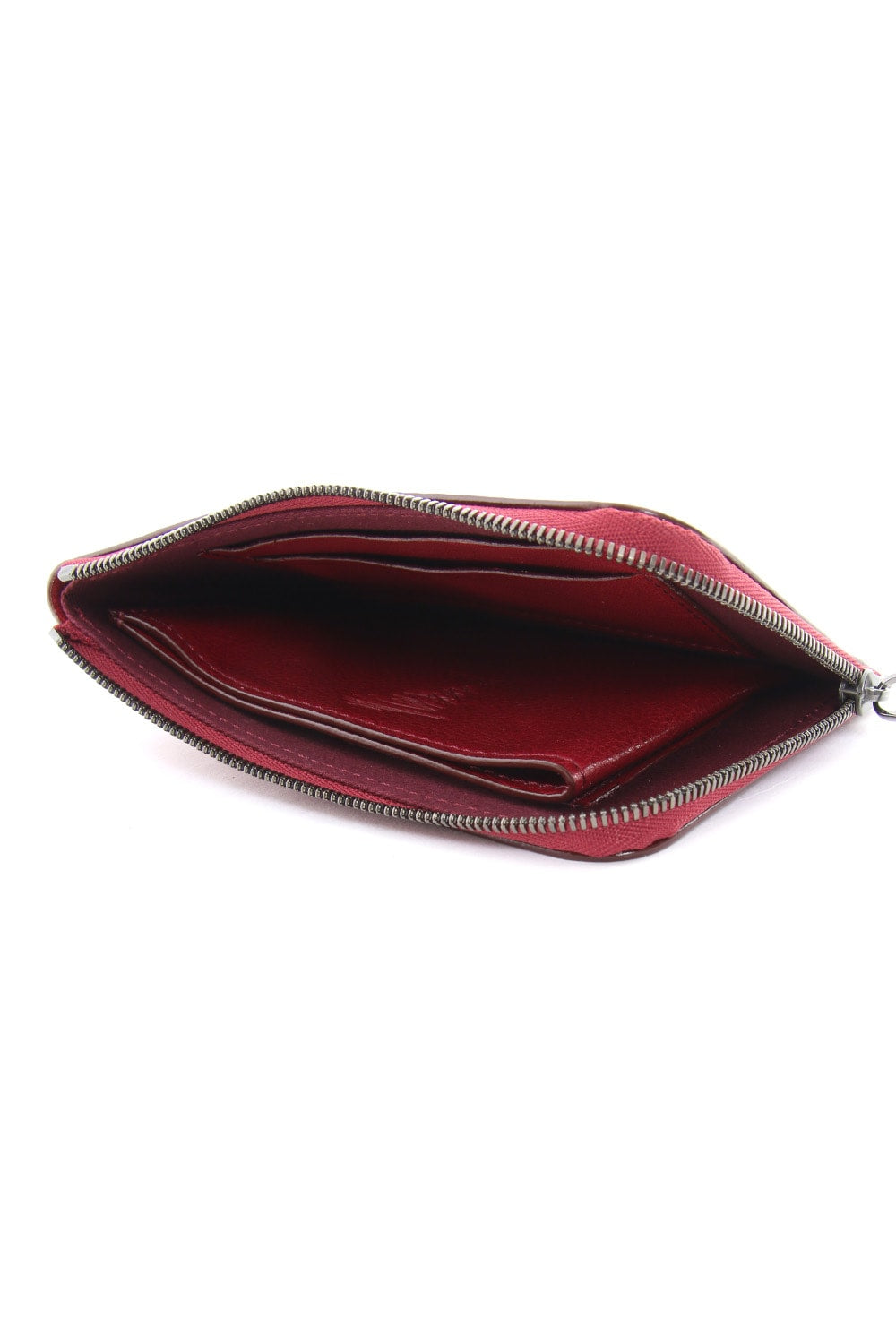 Antique leather compact wallet - Red - DV-A07-703