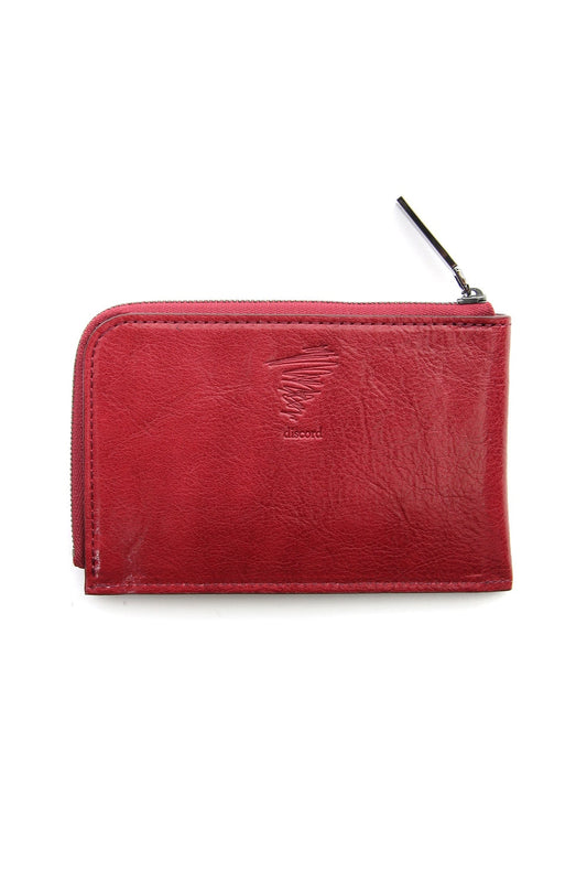 Antique leather compact wallet - Red - DV-A07-703