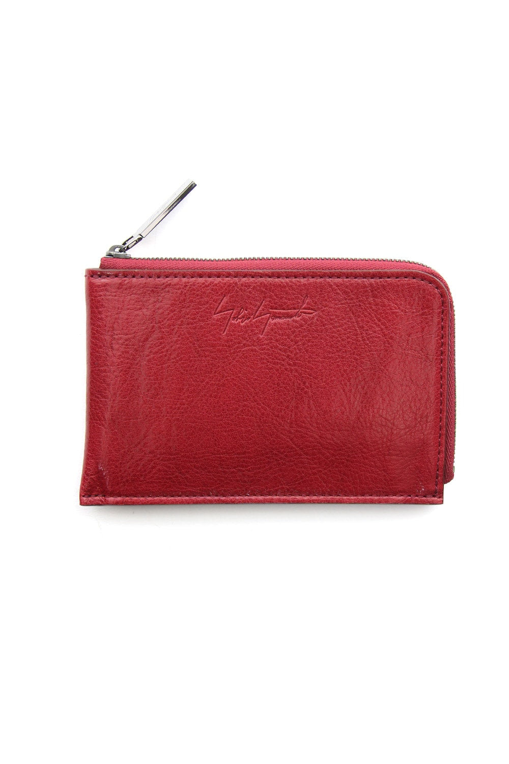 Antique leather compact wallet - Red - DV-A07-703