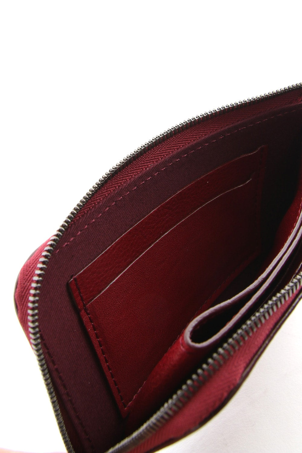 Antique leather compact wallet - Red - DV-A07-703