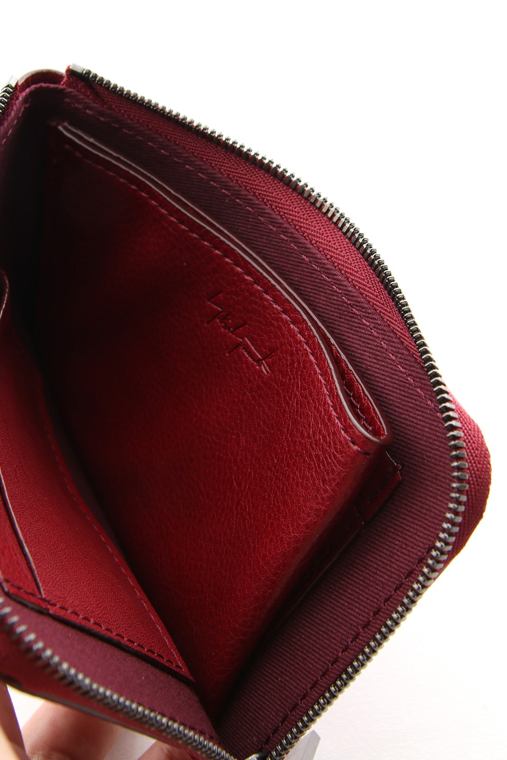 Antique leather compact wallet - Red - DV-A07-703